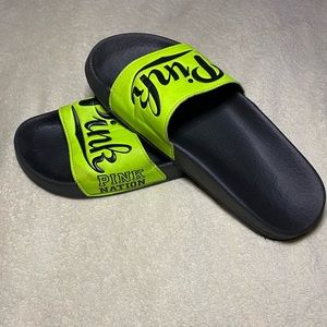 Victoria’s Secret Neon Green Slides